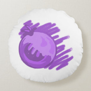 Fruit Patterns Blueberries and Cream Round Cushion