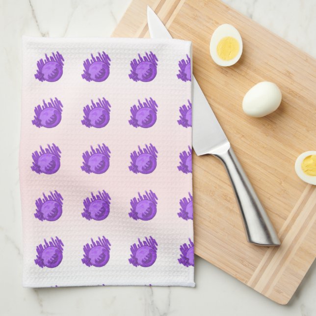 Fruit Patterns Blueberries and Cream Tea Towel (Quarter Fold)