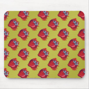 Fruit Patterns Strawberries on gold Electrinics Mouse Mat