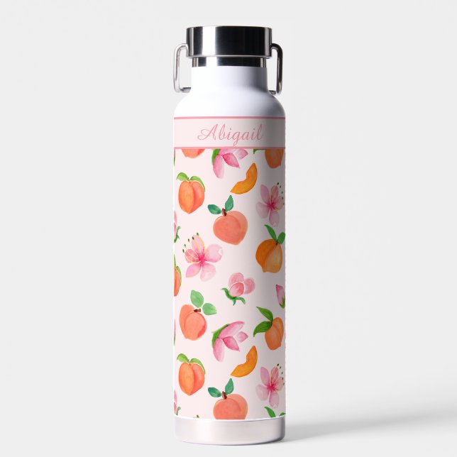Fruit Peaches Water Bottle  (Front)