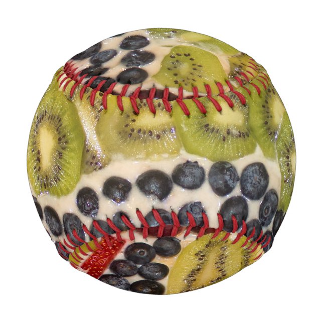 Fruit Pizza Close-Up Photo Baseball (Front)
