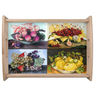 Fruit Plates /Cherries,Lemons,Grapes ,Peaches Serving Tray