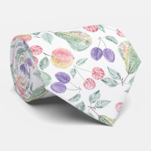 Fruit plum pear apples apples cherry stylish colou tie