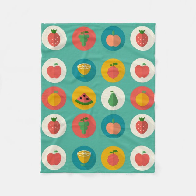Fruit Polka Dots Fleece Blanket (Front)