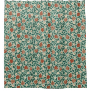 Fruit pomegranate Green Leaf  Shower Curtain