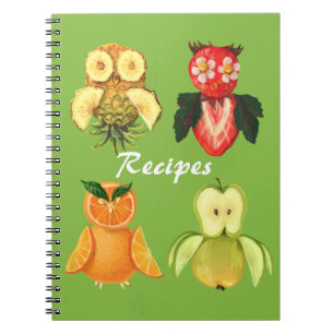 Fruit recipes -cute owls notebook