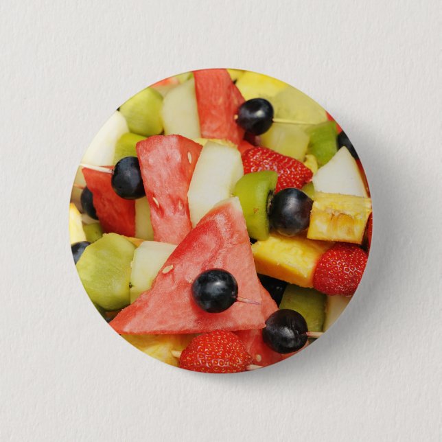 fruit salad 6 cm round badge (Front)