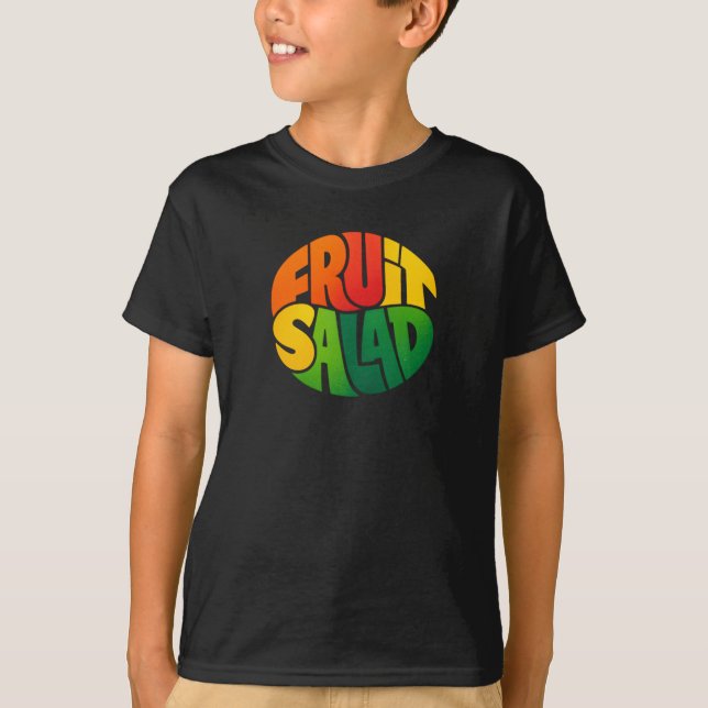 FRUIT SALAD – Bold Circular Typography Design T-Shirt (Front)