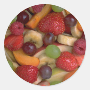 Fruit salad, close-up classic round sticker