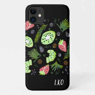 Fruit Salad Kiwi Watermelon Greenery Illustration iPhone 11 Case
