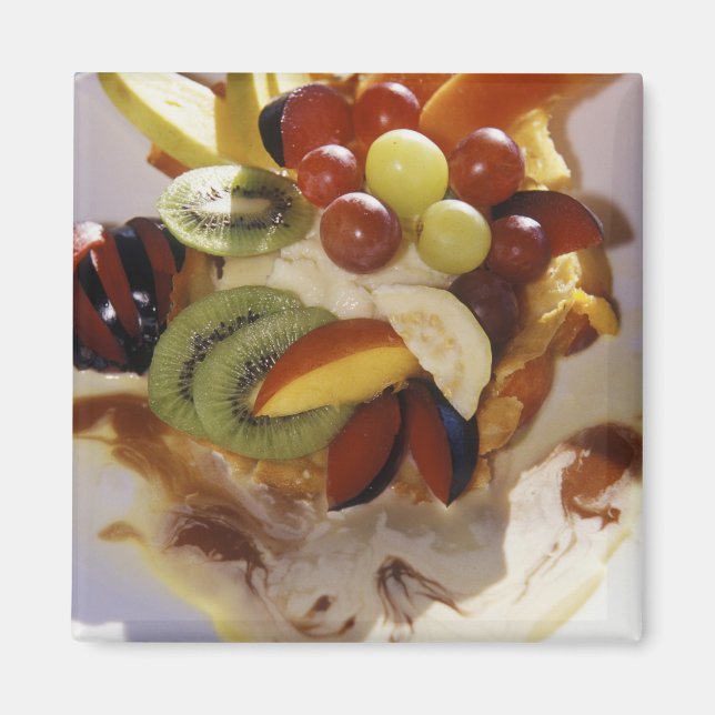 Fruit salad with ice cream. magnet (Front)