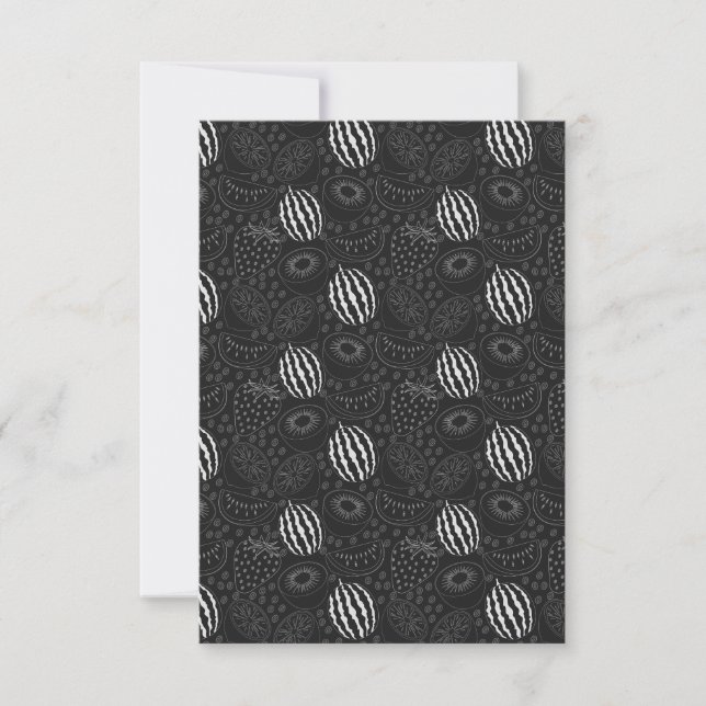 Fruit seamless pattern black and white Tropical Card (Front)
