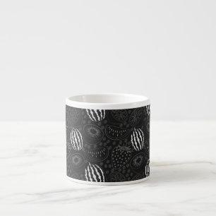 Fruit seamless pattern black and white Tropical Espresso Cup