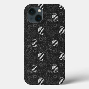 Fruit seamless pattern black and white Tropical iPhone 13 Case