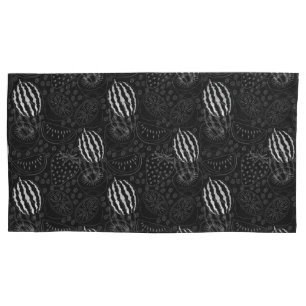 Fruit seamless pattern black and white Tropical Pillowcase