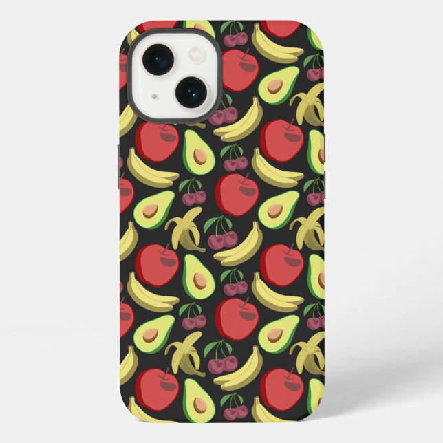 Fruit seamless pattern | colorful tropical fruit iPhone case (Back)