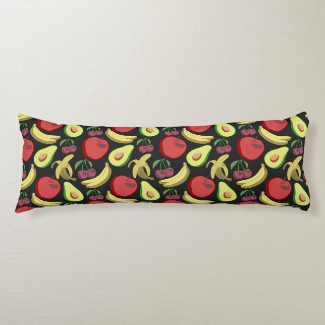 Fruit seamless pattern | colourful tropical fruit body cushion (Front)