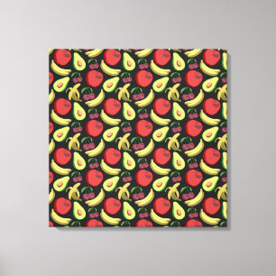 Fruit seamless pattern colourful tropical fruit canvas print