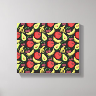 Fruit seamless pattern   colourful tropical fruit canvas print