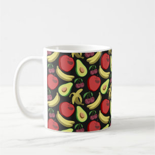 Fruit seamless pattern   colourful tropical fruit coffee mug
