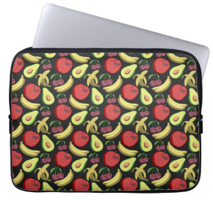 Fruit seamless pattern colourful tropical fruit laptop sleeve