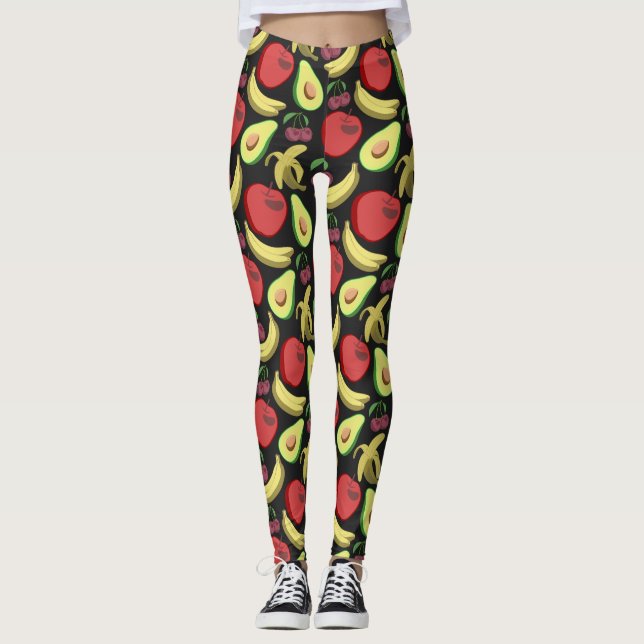 Fruit seamless pattern | colourful tropical fruit leggings (Front)