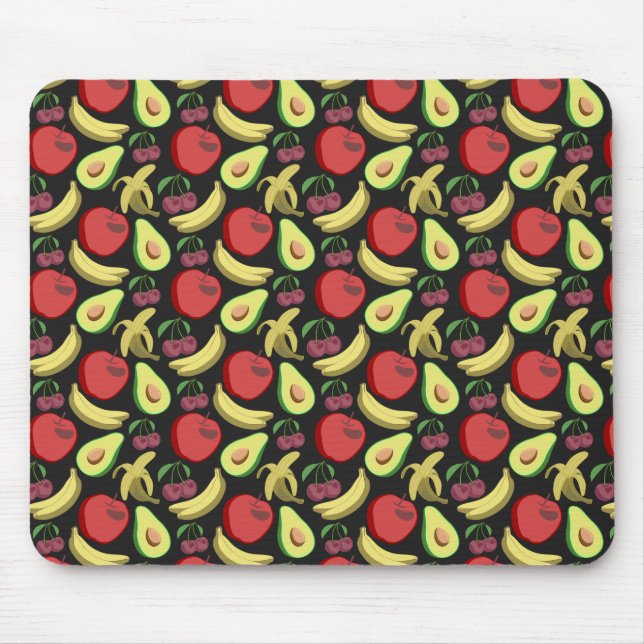 Fruit seamless pattern | colourful tropical fruit mouse mat (Front)