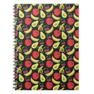 Fruit seamless pattern colourful tropical fruit notebook