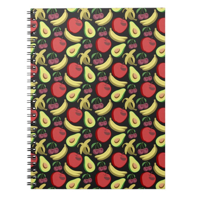 Fruit seamless pattern | colourful tropical fruit notebook (Front)