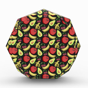 Fruit seamless pattern   colourful tropical fruit photo block