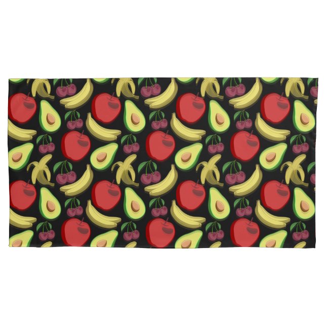 Fruit seamless pattern | colourful tropical fruit pillowcase (Front-Left)