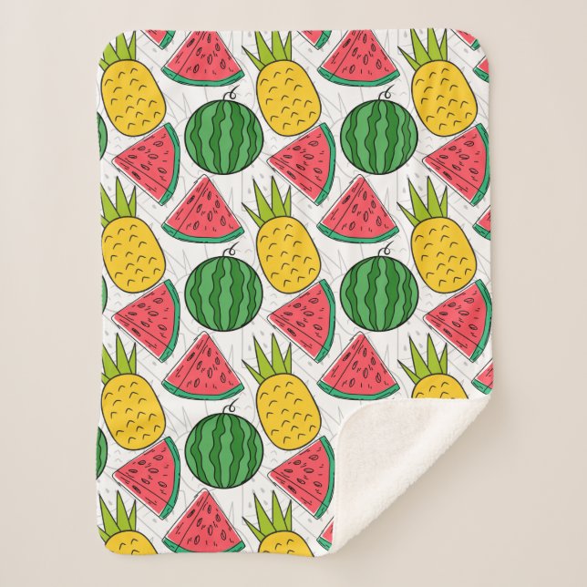 Fruit seamless pattern | Fruit surface pattern 10 Sherpa Blanket (Front)