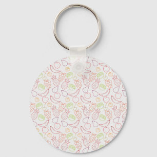 Fruit seamless pattern   Fruit surface pattern 12 Key Ring