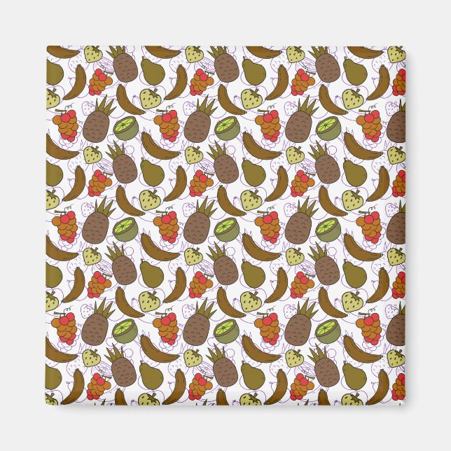 Fruit seamless pattern | Fruit surface pattern 14 Magnet (Front)