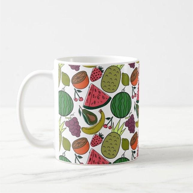 Fruit seamless pattern | Fruit surface pattern 15 Coffee Mug (Left)