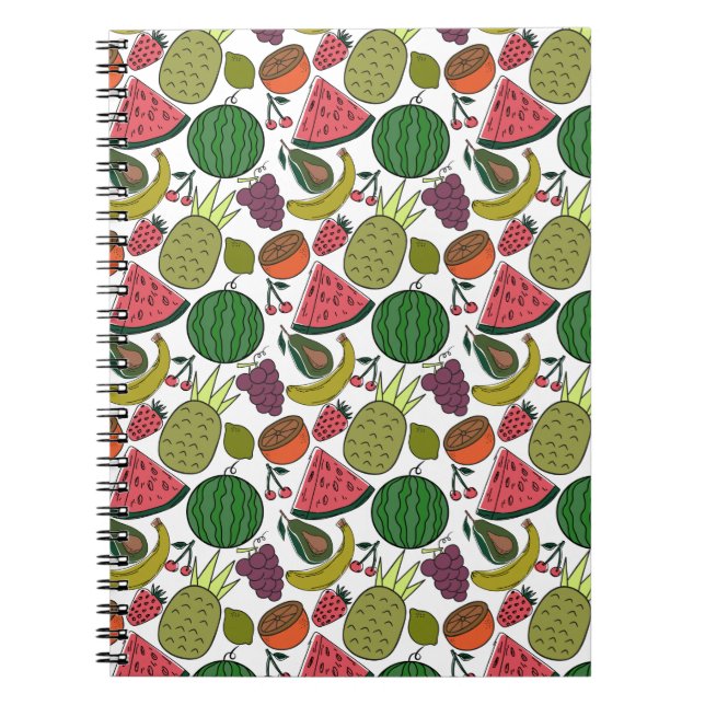 Fruit seamless pattern | Fruit surface pattern 15 Notebook (Front)