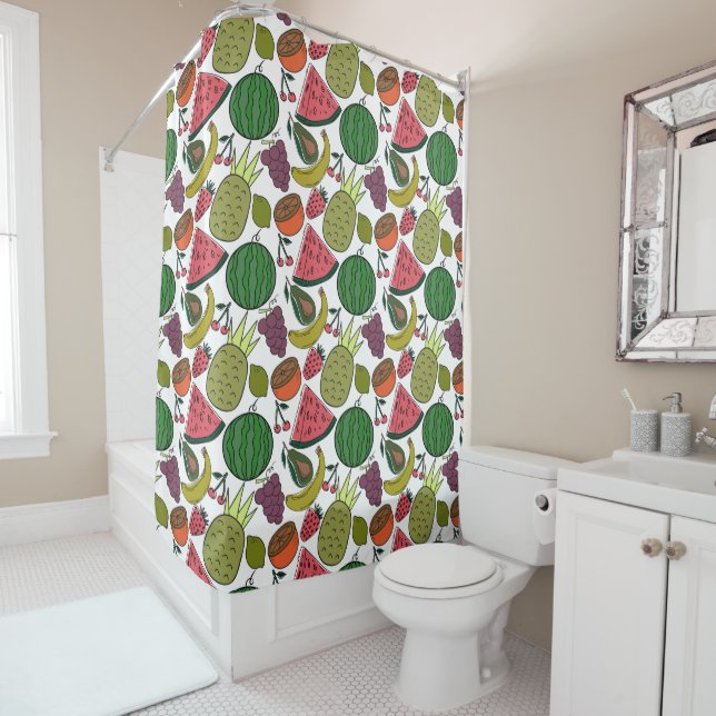 Fruit seamless pattern | Fruit surface pattern 15 Shower Curtain (In Situ)