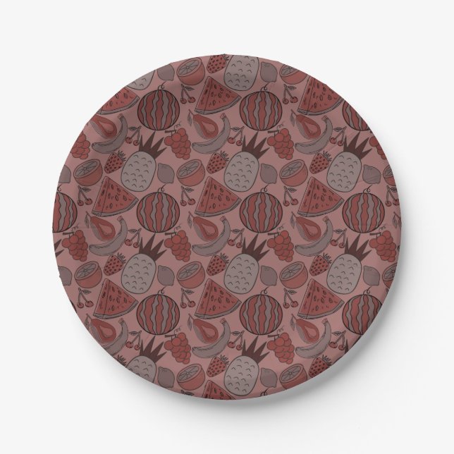 Fruit seamless pattern | Fruit surface pattern 16 Paper Plate (Front)