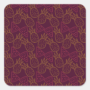 Fruit seamless pattern   Fruit surface pattern 18 Square Sticker