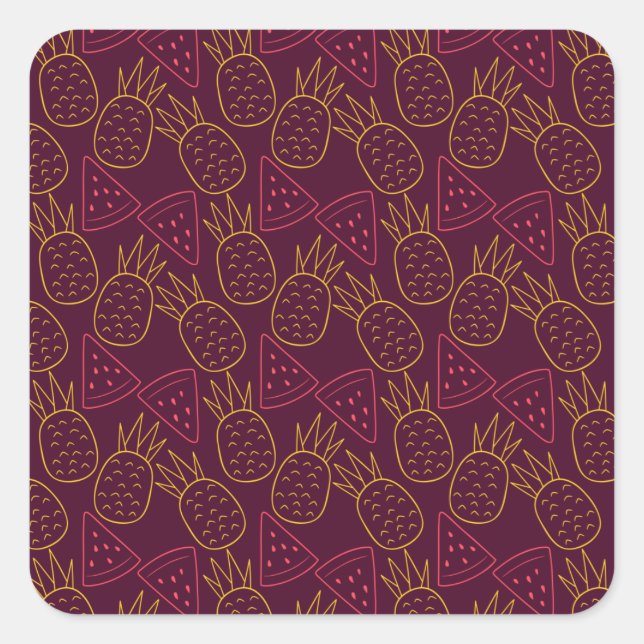Fruit seamless pattern | Fruit surface pattern 18 Square Sticker (Front)