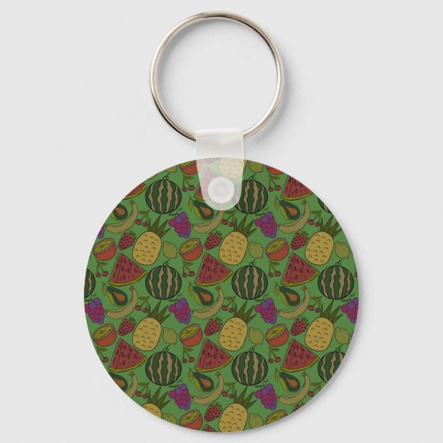 Fruit seamless pattern | Fruit surface pattern 19 Key Ring (Front)