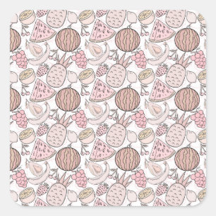 Fruit seamless pattern   Fruit surface pattern 1 Square Sticker