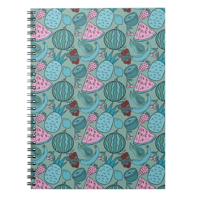 Fruit seamless pattern | Fruit surface pattern 20 Notebook (Front)