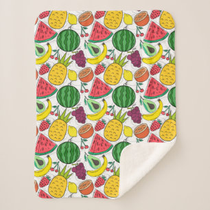 Fruit seamless pattern Fruit surface pattern 22 Sherpa Blanket