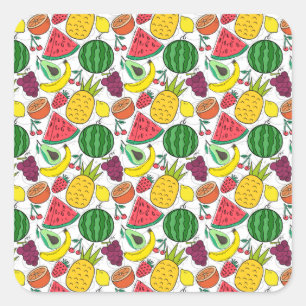 Fruit seamless pattern Fruit surface pattern 22 Square Sticker