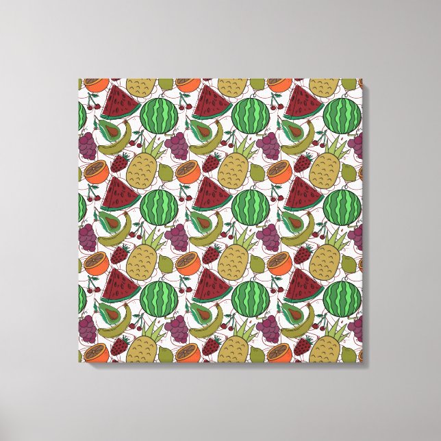 Fruit seamless pattern | Fruit surface pattern 25 Canvas Print (Front)