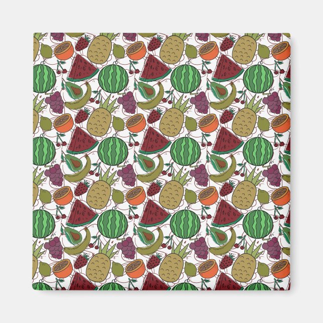 Fruit seamless pattern | Fruit surface pattern 25 Magnet (Front)
