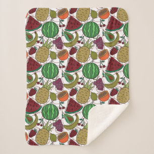 Fruit seamless pattern Fruit surface pattern 25 Sherpa Blanket