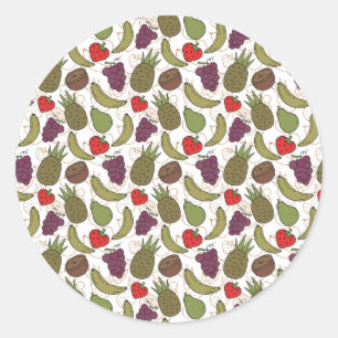 Fruit seamless pattern   Fruit surface pattern 31 Classic Round Sticker