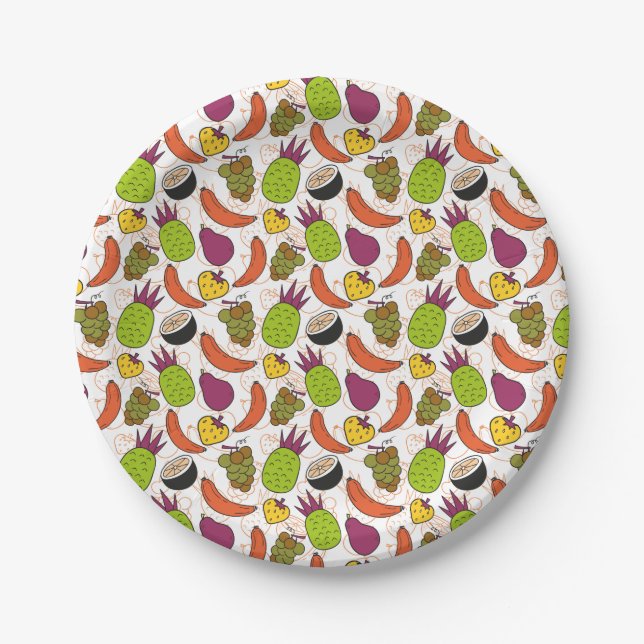 Fruit seamless pattern | Fruit surface pattern 34 Paper Plate (Front)